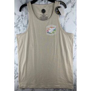 Maui & Sons Mens Original Surf Co. Beige Graphic Tank Top Size Small